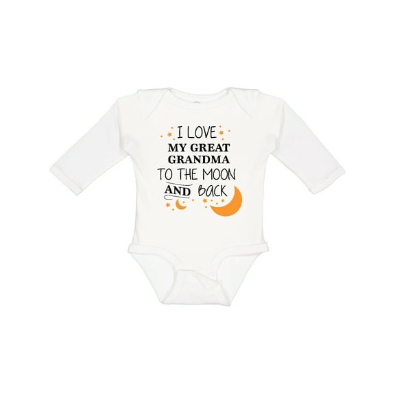 Inktastic I Love My Great Grandma to the Moon and Back Boys or Girls Long Sleeve Baby Bodysuit