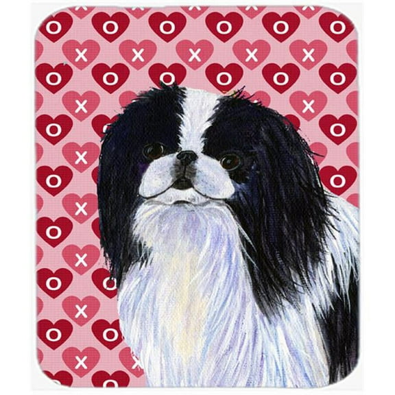 Japanese Chin Hearts Love And Valentines Day Mouse Pad, Hot Pad Or Trivet