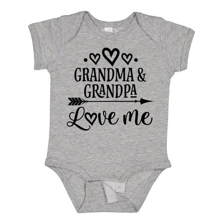 

Inktastic Grandma Grandpa Love Me Arrow Gift Baby Boy or Baby Girl Bodysuit
