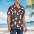 thumbnail image 3 of Rateoe cartoon geese Pattern Men’s Hawaiian Shirt – Short Sleeve Button-Down Tropical Beach Shirt, Lightweight & Breathable Casual Aloha Shirt with Pocket,XX-Large, 3 of 7
