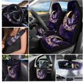 thumbnail image 2 of Jeiento Butterfly Car Seat Cover Full Set Steering Wheel Cover Moon Seat Belt Covers Trash Bag Purple Air Vent Holder Rear View Mirror Cover Cup Coasters Key Chain 15 PCS Auto Accessory, 2 of 7