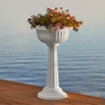 thumbnail image 7 of Bloem 32-in Tall Grecian Urn Resin Pedestal Planter - Casper White, 7 of 7