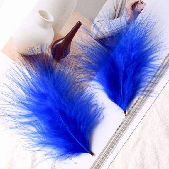 XmhyTop-A 100pcs Fluffy Feathers 3.9-4.7inch for Craft Dream Catcher Decoration Natural Fluffy Feathers,Dark Blue