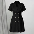 thumbnail image 4 of SOOMLON Work Dresses for Women Plus Size V Neck Short Sleeve Mini Dress Tunic Swing Dress Formal Shirt Dresses, 4 of 7