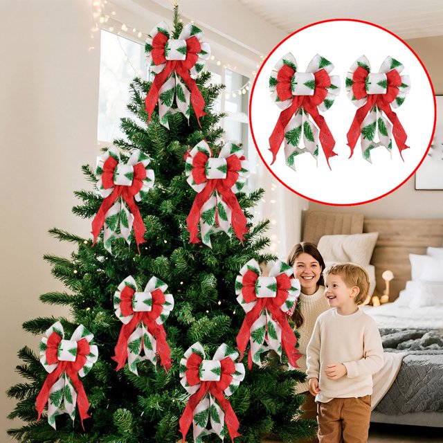 Adornos navideños, decoraciones navideñas, regalos de Navidad, adorno navideño de lazo para el árbol de Navidad.