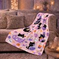 thumbnail image 6 of Adorable Black Cats autumn celebration, Playful Pet Portrait Pattern, Warm Flannel Blanket for Living Room and Bedroom with Detailed Artwork, Cat Lovers autumn celebration Gift, Pet Lover Home Decor, 6 of 9