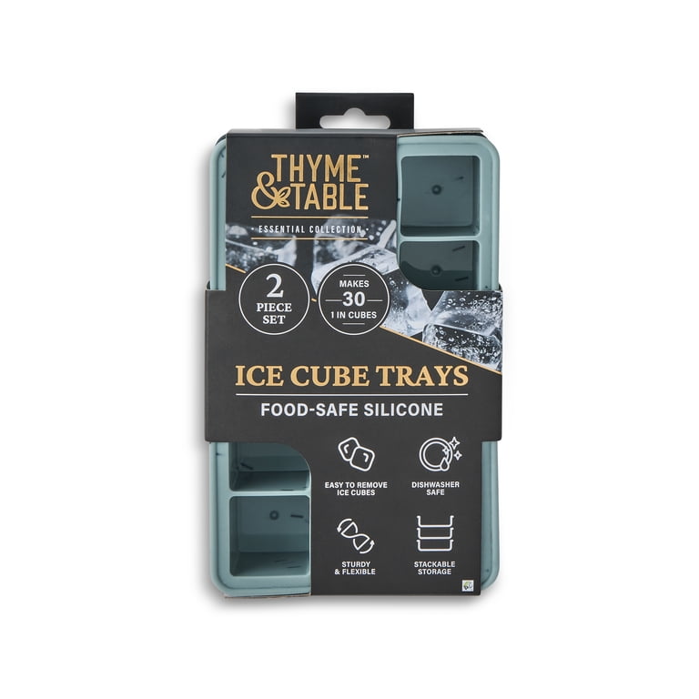 Thyme & Table Silicone Ice Cube Tray Set, 2-Piece Flexible