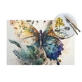 thumbnail image 4 of YFYANG Washable Heat-Resistant Placemats, 70% PVC/30% Polyester, Dream Watercolor Butterfly Kitchen Table Mat, 12" x 18" 4 Pcs, 4 of 6