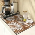 thumbnail image 4 of Coffee Mat for Countertops, Summer Leaves Vintage Brown Dish Drying Mat 2 Pcs for Kitchen Coffee Bar Accessories, Coffee Maker Espresso Machine Dish Rack Hide Stain Rubber Backed 12x19in, 4 of 6