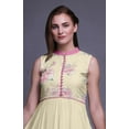 thumbnail image 5 of Bimba China Ivory Floral Indian Long Kurti For Women Party Wear Printed Sleeveless Anarkali Kurti Dress XX-Large, 5 of 6