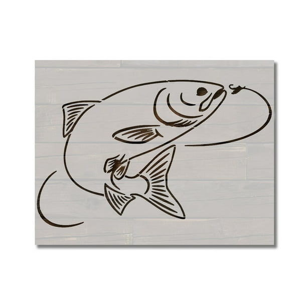 Trout / Steelhead Fish Fishing Stencil Template Reusable 8.5 x 11 for