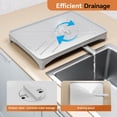 thumbnail image 3 of Dish Drying Rack - Expandable Rack, Large Capacity Dish Drainer for Kitchen Counter, Rust-Proof with Utensil Holder, Gray, 3 of 14