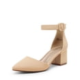 thumbnail image 1 of Zapatos de Tacón DREAM PAIRS ANNEE Nude con Tacones Gruesos de 5.7 cm Talla 9.5, 1 of 7