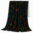 thumbnail image 2 of Retro Gaming Gamer, Playful Festive Scene, Warm Flannel Blanket for Home Library and Reading Nook with Detailed Artwork, Art Lovers Friendship Gift, Festive Home Decor, 2 of 9