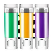 Shampoo Dispenser for Shower, Shower Shampoo Dispenser 3 Chamber, Shower Soap Dispenser Wall Mounted, Suitable for Bathroom, Kitchen, Hotel(Silver)