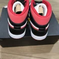 thumbnail image 3 of Ni - ke Air Jordan 1 Mid White Gym Red Black Shoes 554724-122 Mens Size 10 Damaged Box, 3 of 5