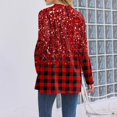 thumbnail image 5 of Women's Christmas Printed Lightweight Cardigan Long Sleeve Casual Loose Thin Fit With Pockets Jacket for Holiday Comfort and Everyday Wear,Deep Red,M, 5 of 7