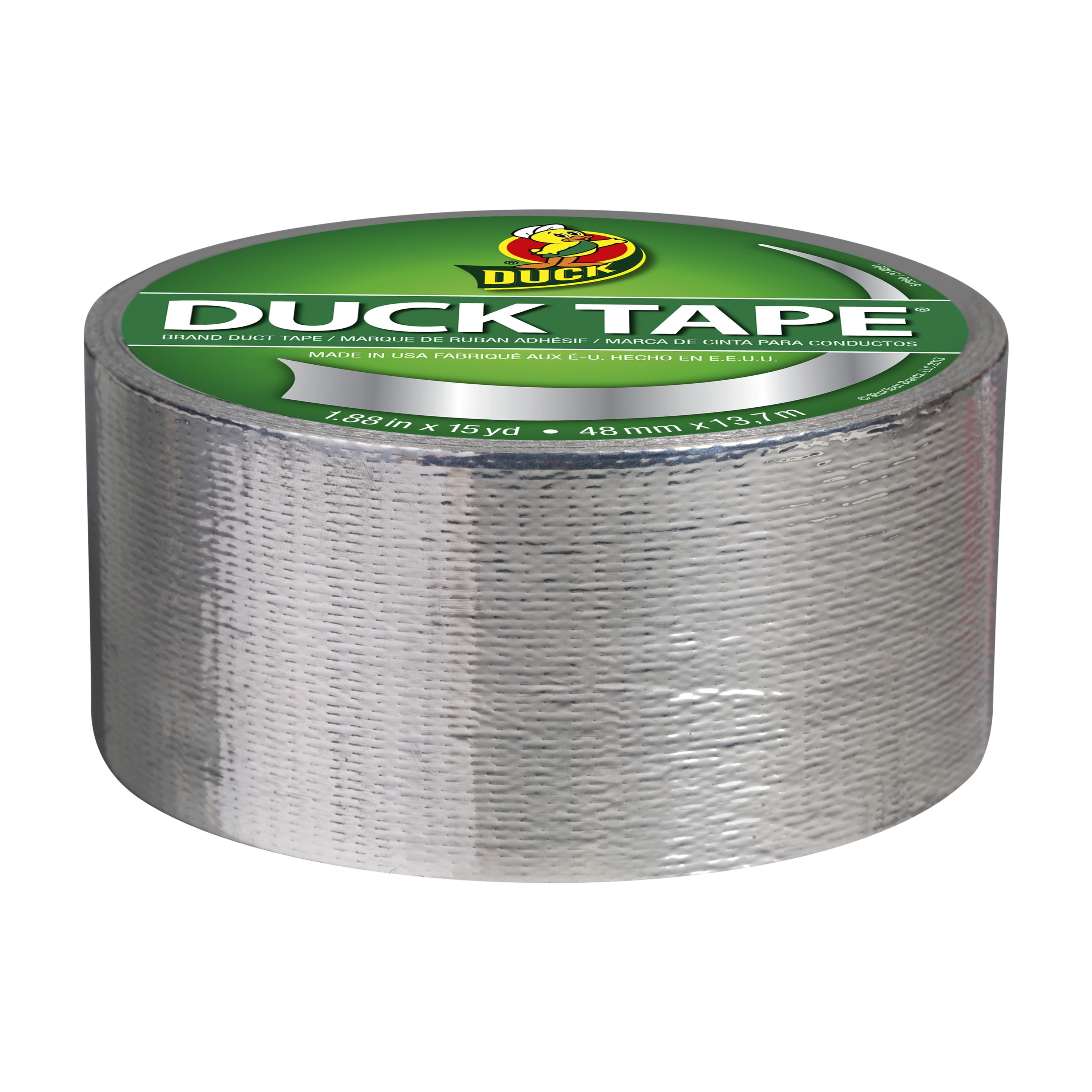 1.88 x 10 yd Duck Brand 280621 Single Roll Metallic Color Duct Tape Chrome 