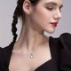 thumbnail image 2 of Teardrop Moonstone Pendant Necklace Silver Plated Vintage Neck Jewelry For Women Bridal Wedding Necklace Jewelry Gift, 2 of 4