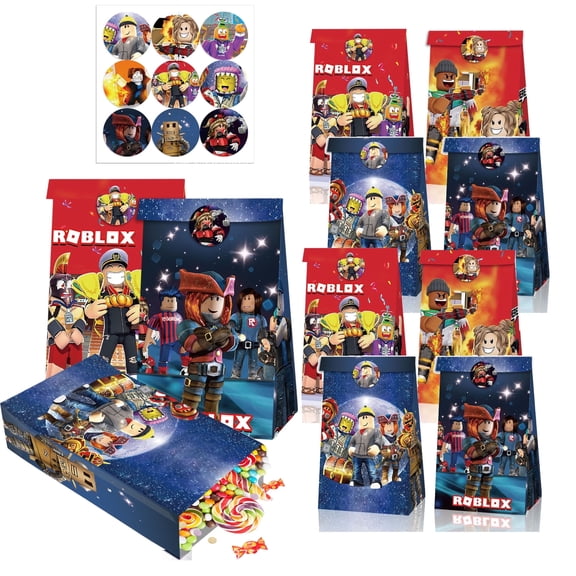 12 PCS Birthday Party Bags Roblox Gift Bags Pixel Style Gamer Party Supplies Favor Bags Roblox Goodie Bags