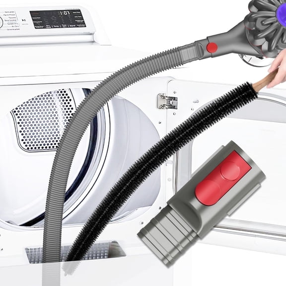 Dryvenck 3 PCS Dryer Vent Cleaning Kit Dryer Dust Cleaner Dryer Vent Cleaner Kit & Vacuum Attachment Grey