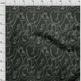 thumbnail image 4 of oneOone Velvet Dark Gray Fabric Line Drawing Face Sewing Craft Projects Fabric Prints By Yard 58 Inch Wide, 4 of 4