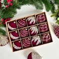 thumbnail image 4 of Fwttom Flocked Christmas Balls Set of 12 - Premium Xmas Tree Ball Ornaments Christmas Decorations Indoor for Christmas Holiday Party Decor, Red 2", 4 of 8