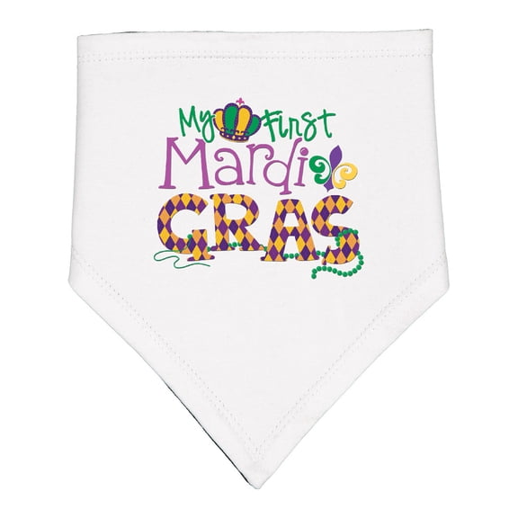 Inktastic My First Mardi Gras Baby Bandana Bib
