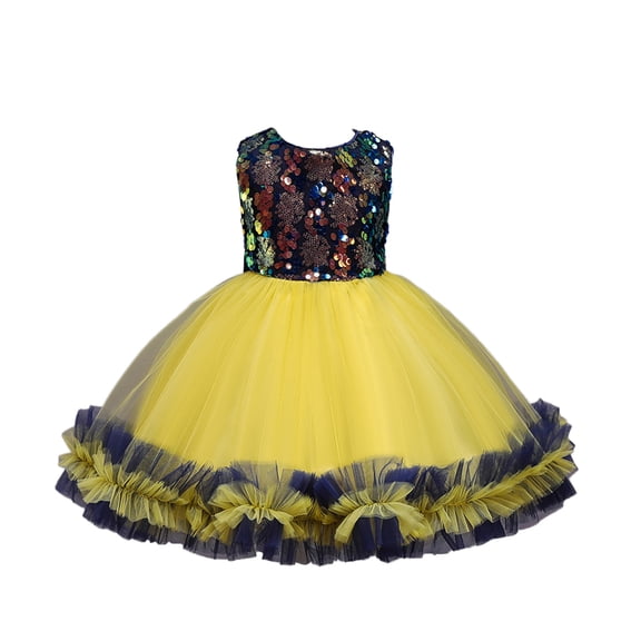 Lullu Girls Sequins Glitter Sleeveless Tutu Dress Birthday Party Pageant Dress, Sizes 2-10