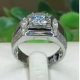 thumbnail image 3 of Forever Jewels 2.50 CT Round Cut Moissanite Men Wedding Engagement Ring 14K White Gold Plated, 3 of 5