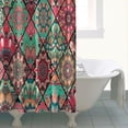 thumbnail image 4 of Green Geometric Diamond Pattern Shower Curtain 72"x72" ,Bathroom Decorative Shower Curtains Set with 12 Hooks,Modern Waterproof Washable Shower Curtain, 4 of 6