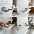 thumbnail image 4 of VIVO White Wall Mounted Folding 43 inch Workbench with Adjustable Brackets, 4 of 8