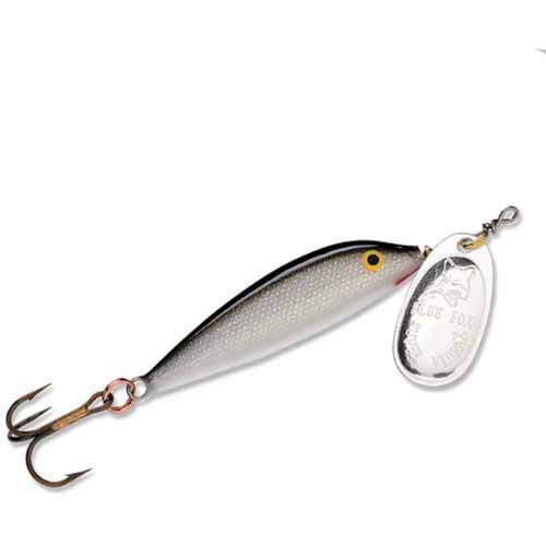 Blue Fox Rattlin' Pixee Spoon Fishing Lure 7/8oz Holographic Silver/Pink Insert