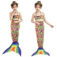 thumbnail image 2 of Tail for Swimming for Girls 7-8 Year Bikini Tops Shorts Tail 3PC Set Swimming Bathing Suit Summer Beach Outfit Camouflage 4-5 Years, 2 of 4