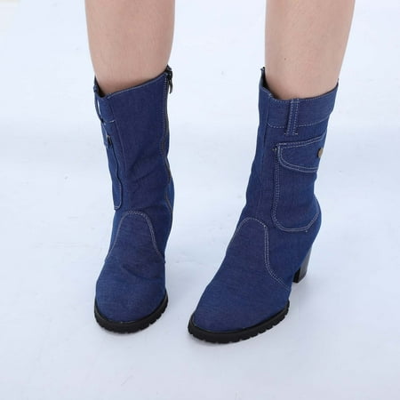 

Sanbonepd Ankle Boots Boots Retro Women S Short Fashion Heels Zipper Shoes Breathable High Women S Boots