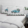 thumbnail image 3 of Summer Tropical Plants Pillow Covers, Linen Long Throw Pillow Case, Farmhouse Truck Cactus Wooden Holiday Pillow Protector Decorative Cushion Cover for Living Room/Bedroom 12" x 20", 3 of 8