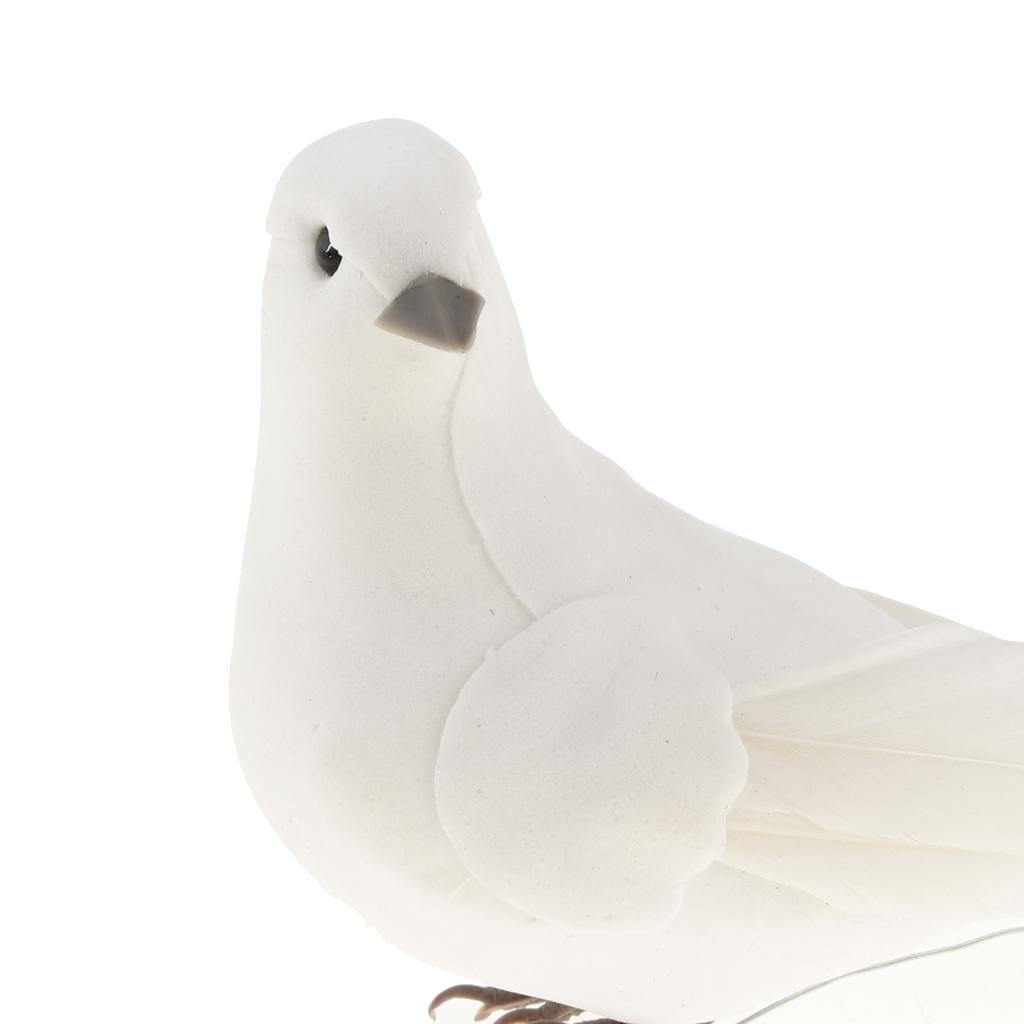 Realistic Artificial White Dove with Fake Feathers, Christmas