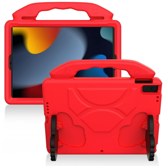 Case For Apple iPad 9.7 inch Hybrid Shockproof Thumbs Up Kickstand Antislip Rubber TPU Kid-Friendly Bumper Tablet Tablet Cover [ Red ]