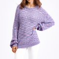 thumbnail image 6 of ChaoHeng Pullover Sweaters for Women Plus Size Clearance,Women's Casual Leopard Print V-neck Knitted Button Long Sleeved Cardigan Sweater Top Coat Top(Purple,Free Size), 6 of 9