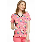 Tooniforms Scrubs Top for Women V-Neck Knit Panel TF636, S, Bananas 4 You