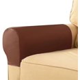 thumbnail image 3 of Nvzi Waterproof Faux Pu Leather Armrest Covers Vintage Stretch Arm Covers for Chairs Couch Sofa Armchair Slipcovers for Recliner Sofa 2pcs, Orange, 3 of 5