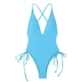 thumbnail image 7 of Puntoco Swimsuit for women 2025 Clearance Women's Thong Bottom Two Piece Bikini Double Shoulder Straps Cute Swimsuit Triangle Bathing Sky Blue XL(XL), 7 of 7