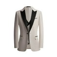 thumbnail image 2 of 3pcs Men Suit Tuxrdo Vest Pants Peak Collar One Button For Wedding Party Banquet Dinner Men Elegant Dress Suit, 2 of 6