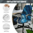 thumbnail image 5 of Renewold Marble Dark Blue Office Chair Cover Universal Stretch Desk Chair Cover with Elastic Bottom Removable Office Computer Chair Cover for Armrest Chairs Home Office Decor, S, 5 of 7