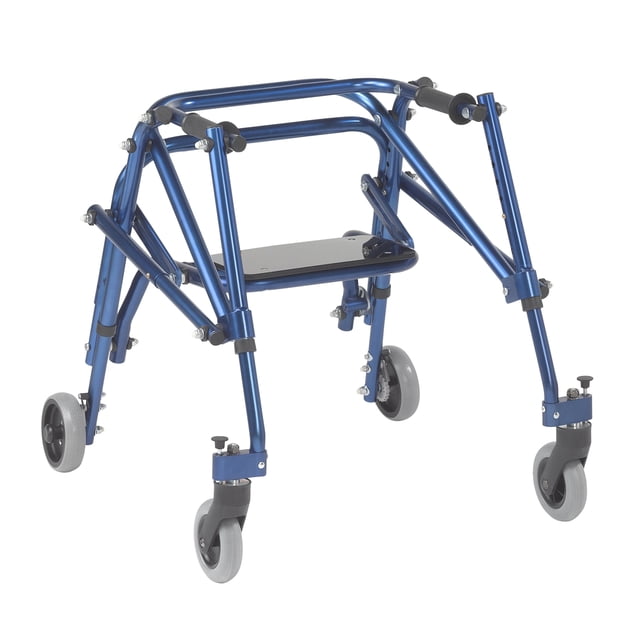 Inspirado en el andador posterior ligero Drive Nimbo 2G Mobility Aid con asiento, pequeño, azul caballero