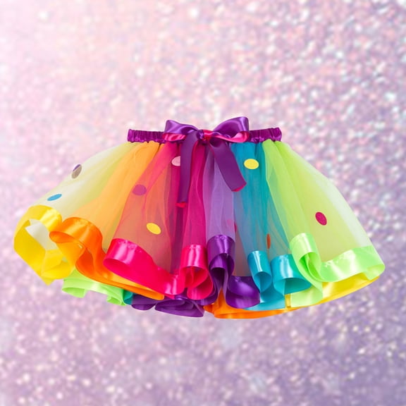 SOPOTUTU Tutu Skirt For Girls Baby Tutu Skirt Multi Colorful Nylon Spandex Round Shape 1 Set For Dancing