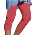 thumbnail image 1 of Pantalones Umfun para mujer, informales, con cintura elástica, para playa, suaves, deportivos, con control de abdomen, para correr, ciclismo, yoga, entrenamiento, color rojo, XL, 1 of 5