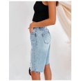thumbnail image 5 of HLSOHJP New Women's Summer Ripped Denim Shorts Fashion High Elastic Slim Knee Length Jeans Shorts S-2XL Drop Shipping, 5 of 6