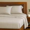 thumbnail image 5 of BedVoyage Soft King Sheets - Melange Luxury Bedroom Sheet Set, 4pc Softest Cooling Bedding, Viscose Derived from Bamboo and Cotton, Deep Pocket 18" - Sand, 5 of 8