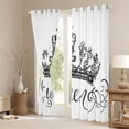 thumbnail image 3 of Feelyou Queen Crown Black Out Curtains for Kid, Kawaii Princess Style Curtains Pack of 2 (42x63 Each), White Grey Cartoon Bedroom Curtains, Blackout Curtains Bedroom Decor, 3 of 6